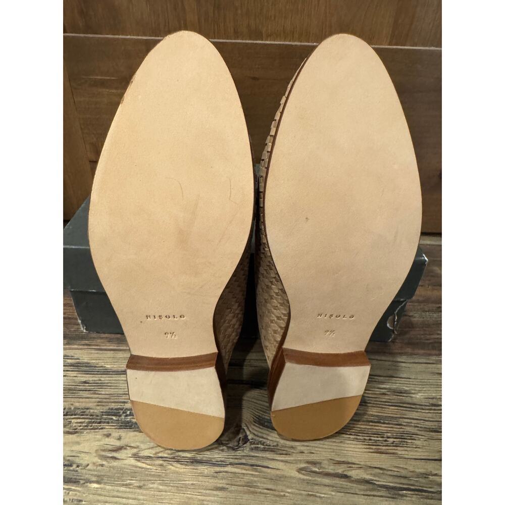 Nisolo Ama Woven Leather Mule slides 9.5 Almond - Picture 4 of 8